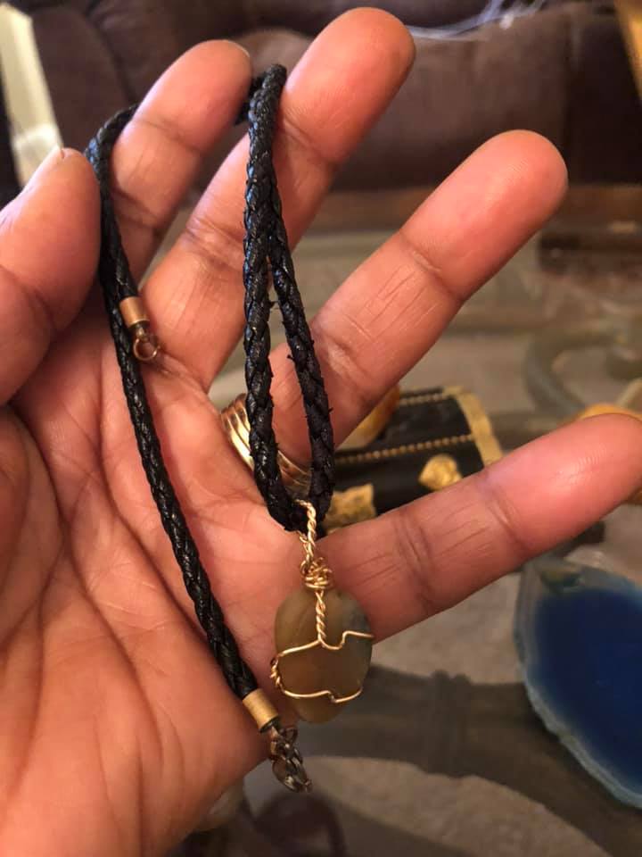 Brown Jade Pendant Necklace